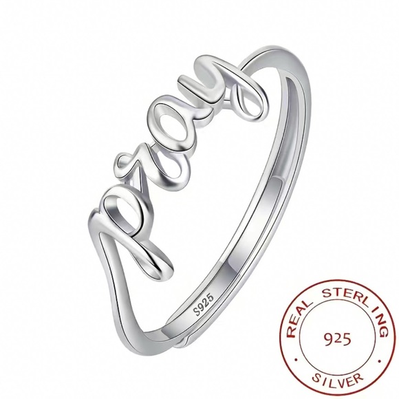 Sterling Silver “Pray” Adjustable Ring - Picture 2 of 2